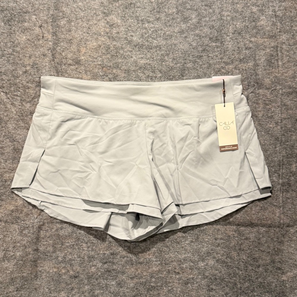 Calia Kick It Up Performance‎ Running Shorts XL High Rise Grey WAX12261 NWT